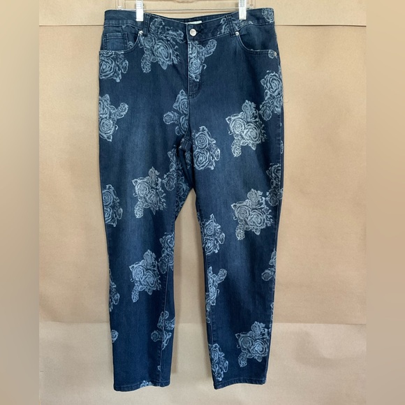 est 1946 Denim - EST 1946 Floral Patterned Blue Jeans. Size 16